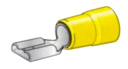 RS A4607FL LAATTALIITIN 6,3MM KELTAINEN 10KPL | IP PAKKAUS RS9316100