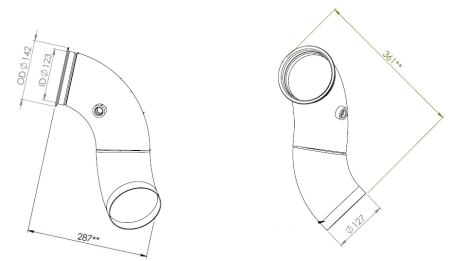DINEX ULOSTULOPUTKI SCANIA EURO4  2017014 - > TAAKSEPÄIN SUUNNATTU DI-68624