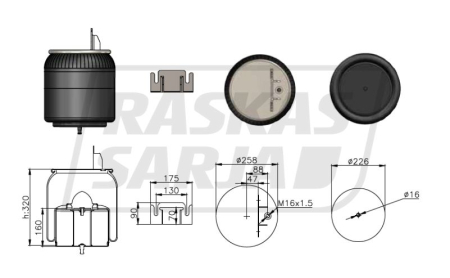 AIREXPERT ILMAJOUSIPALJE VOLVO FH4 ETU FIH230 | METALLIMÄNTÄ 1604580-CS