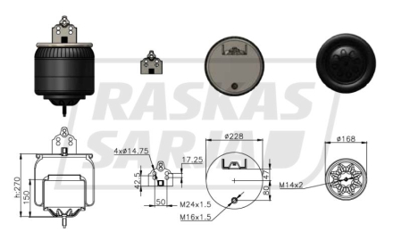 AIREXPERT ILMAJOUSIPALJE VOLVO FH TAKA CHH-MED | METALLIMÄNTÄ 1606418-CS