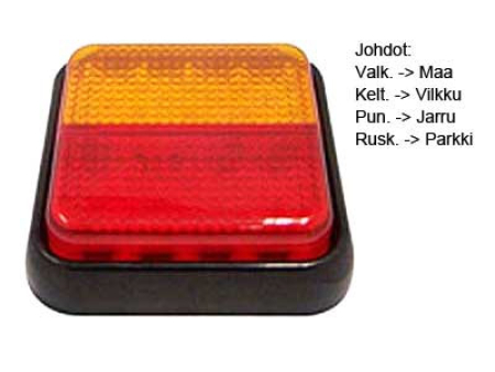 LED TAKAVALO 10-30V 95X95 (PARKKI/JARRU/VILKKU) # 1610-22033