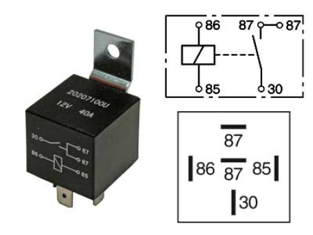 RELE 12V 40A 5-NAP. 2X87 20207100U