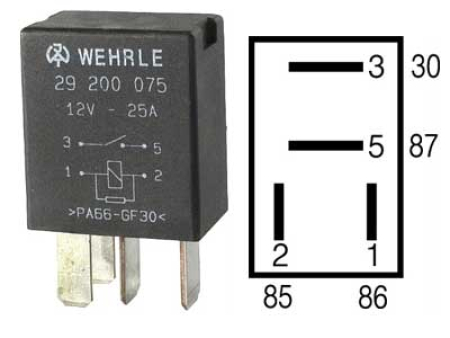 MIKRORELE WEHRLE 12V 25A VASTUKSELLA 29200075