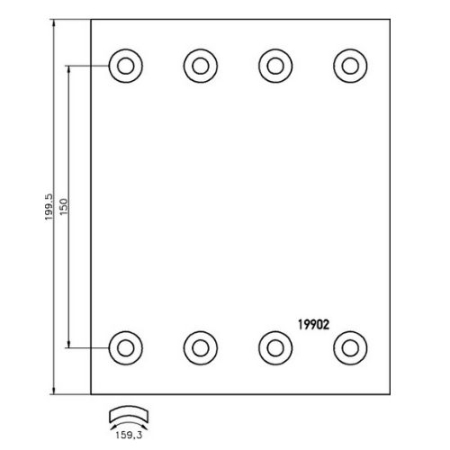 RS JARRUHIHNA BPW 360X200MM AKSELISARJA (SIS. NIITIT) T19902